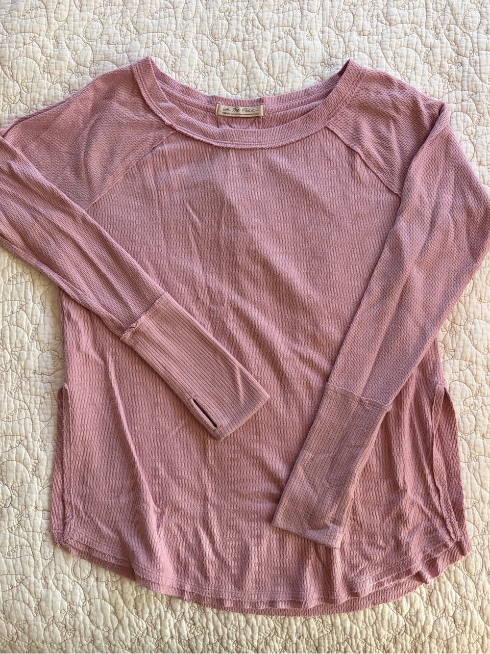 We The Free Long-Sleeve Waffle Knit Top - Mauve Pink